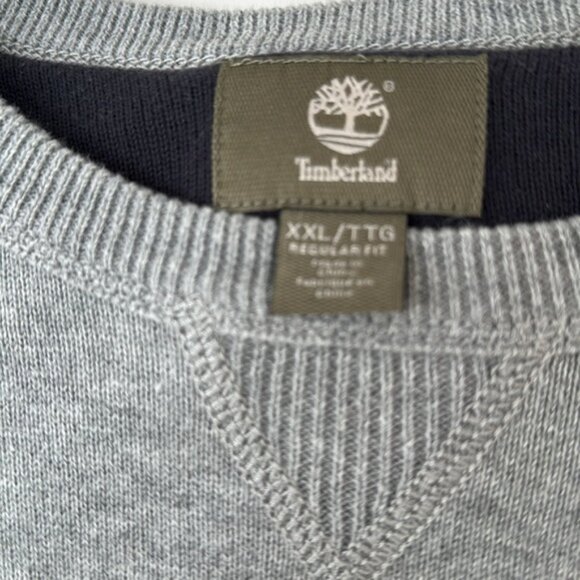 Timberland Men Gray Long Sleeve Crewneck Sweater  Plus Size XXL - Picture 5 of 11